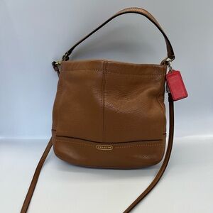 Coach Tan Pebbled Leather Shoulder Bag